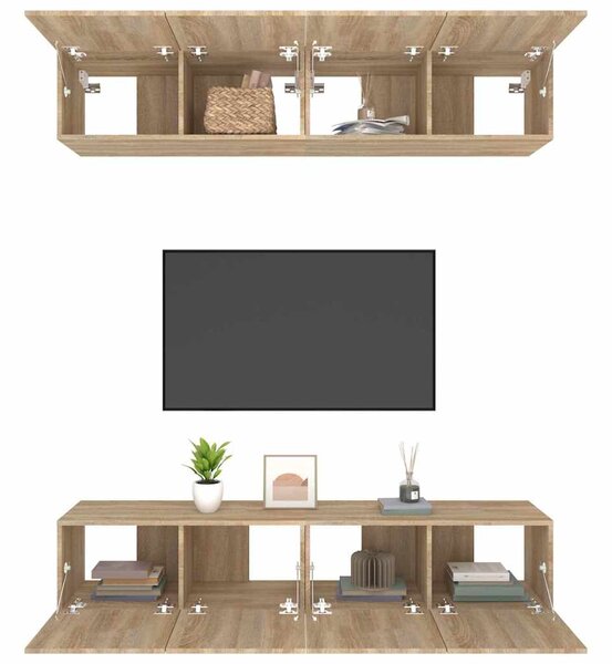 TV skříňky 4 ks dub sonoma 80 x 30 x 30 cm kompozitní dřevo 3114184