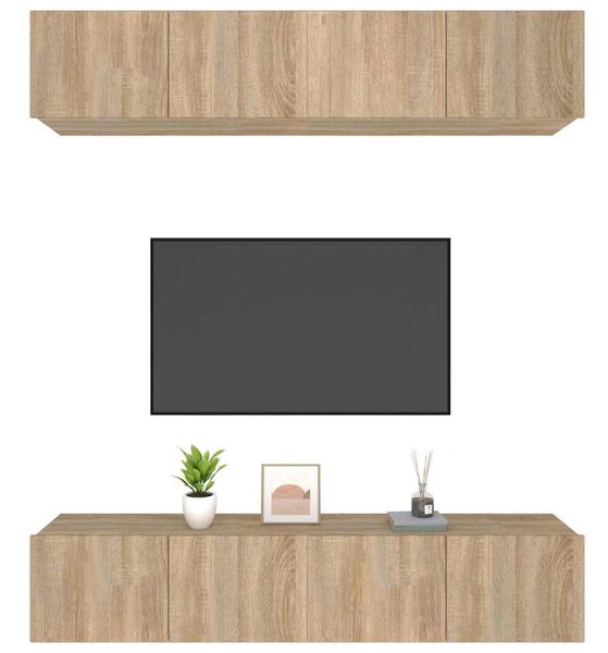 TV skříňky 4 ks dub sonoma 80 x 30 x 30 cm kompozitní dřevo 3114184