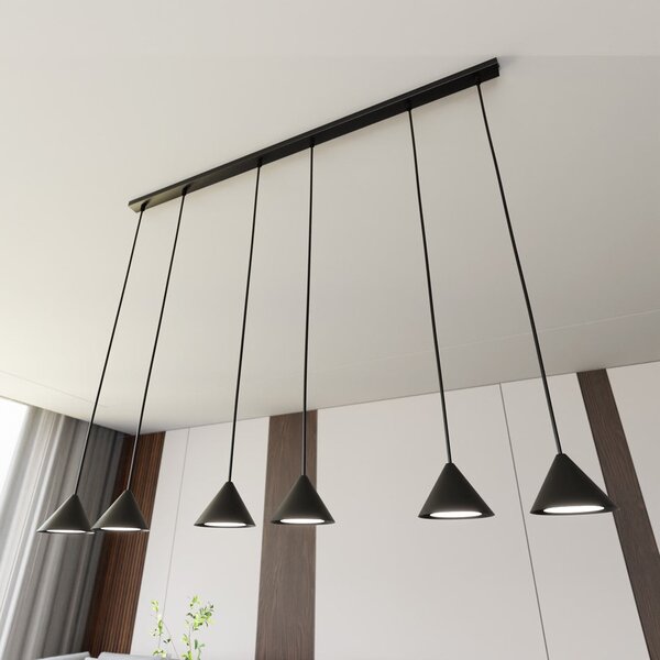 Závěsné svítidlo ELIT 6 – černé, 6× GX53, šířka 116 cm