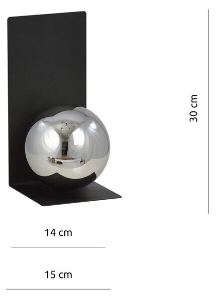 Nástěnné svítidlo FORM 6 – černé, grafitové sklo, 1× E14, šířka 15 cm