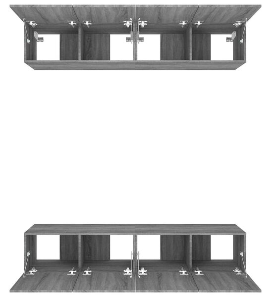 TV skříňky 4 ks šedé sonoma 80 x 30 x 30 cm kompozitní dřevo 3114188