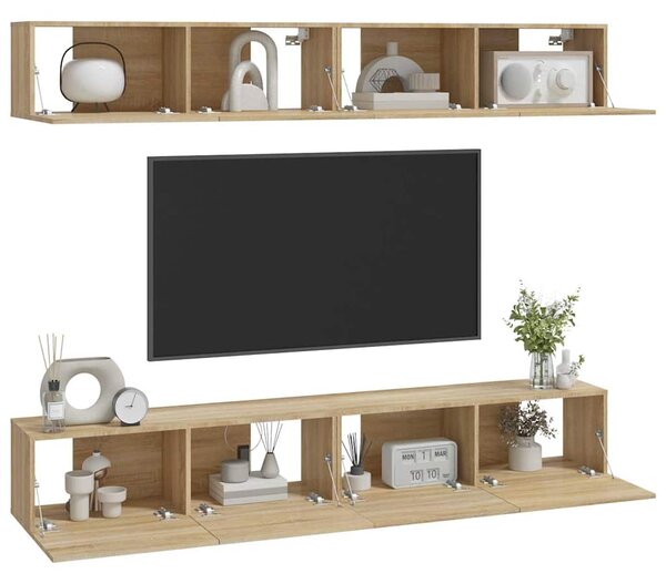 Nástěnné TV skříňky 4 ks dub sonoma 100 x 30 x 30 cm 3114192