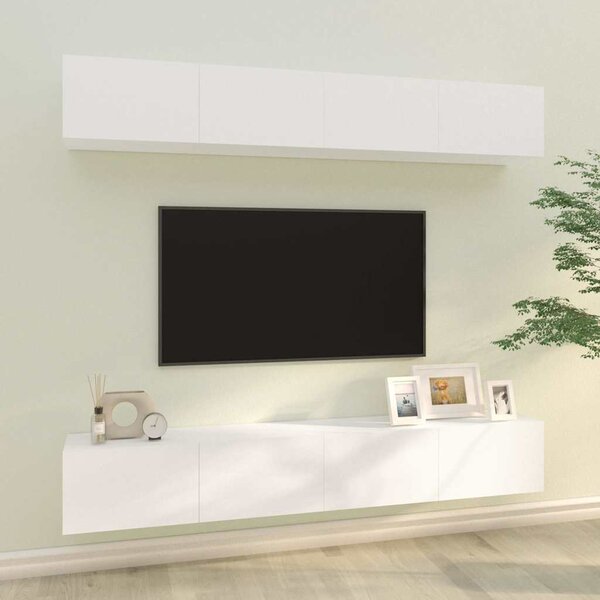 Nástěnné TV skříňky 4 ks bílé 100 x 30 x 30 cm 3114190