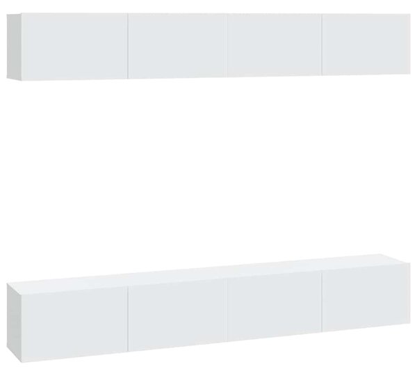 Nástěnné TV skříňky 4 ks bílé 100 x 30 x 30 cm 3114190