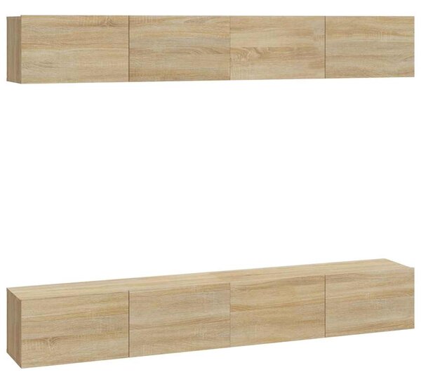 Nástěnné TV skříňky 4 ks dub sonoma 100 x 30 x 30 cm 3114192