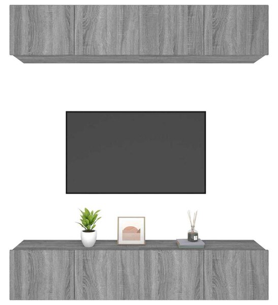 TV skříňky 4 ks šedé sonoma 80 x 30 x 30 cm kompozitní dřevo 3114188