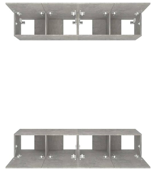 TV skříňky 4 ks betonově šedé 80 x 30 x 30 cm kompozitní dřevo 3114185