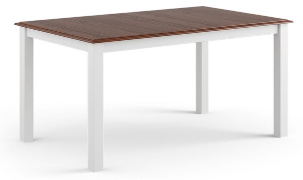 Stůl rozkládací, borovice, barva bílá - ořech, kolekce Belluno Elegante, rozměr 93/150-197 cm