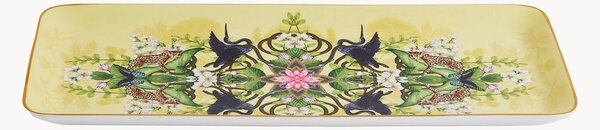 Obdélníkový tác z kostního porcelánu Wonderlust Waterlily