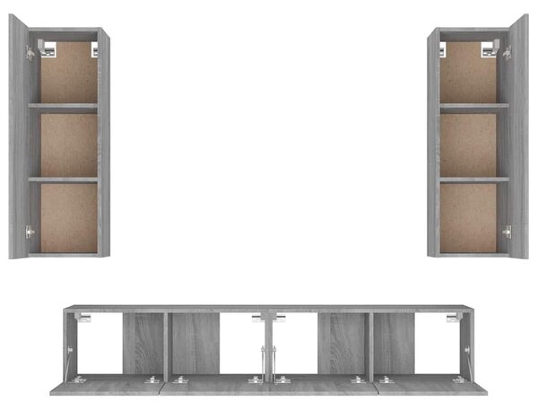 4dílný set TV skříněk šedý sonoma kompozitní dřevo 3114204