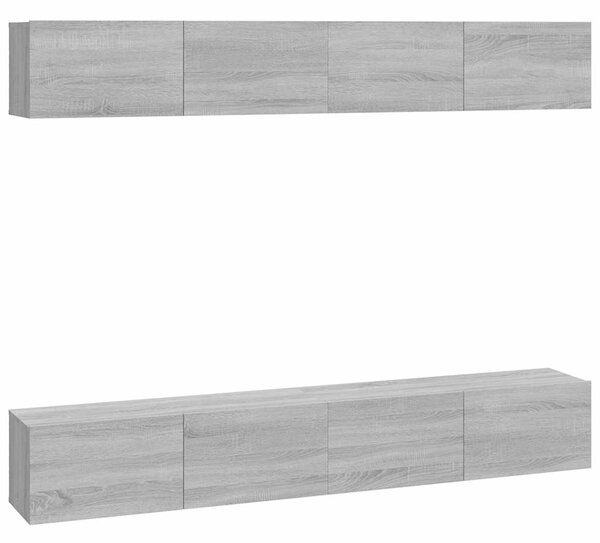 Nástěnné TV skříňky 4 ks šedé sonoma 100 x 30 x 30 cm 3114196