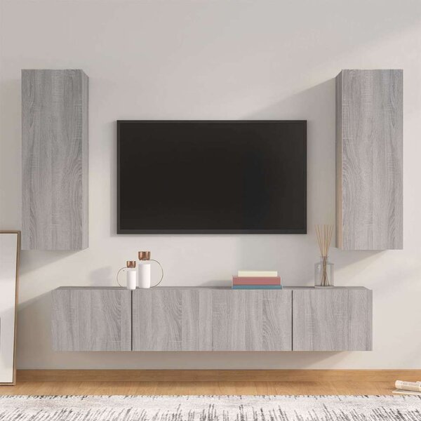 4dílný set TV skříněk šedý sonoma kompozitní dřevo 3114204
