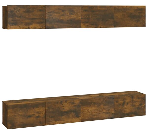 Nástěnné TV skříňky 4 ks kouřový dub 100 x 30 x 30 cm 3114195
