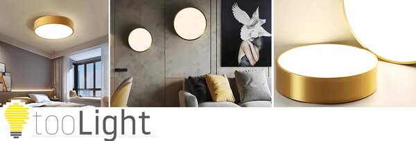 Toolight - Stropní svítidlo Classic 30cm E27 60W APP872-C, zlatá, OSW-08970