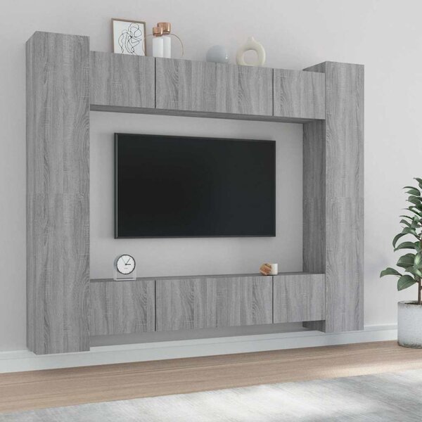 8dílný set TV skříněk šedý sonoma kompozitní dřevo 3114236
