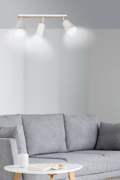 Stropní svítidlo ATLAS 3 – bílé, 3× E27, šířka 90 cm