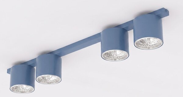 Stropní svítidlo NANO 4 – tlumeně modré, 4× GU10 AR111, šířka 116 cm
