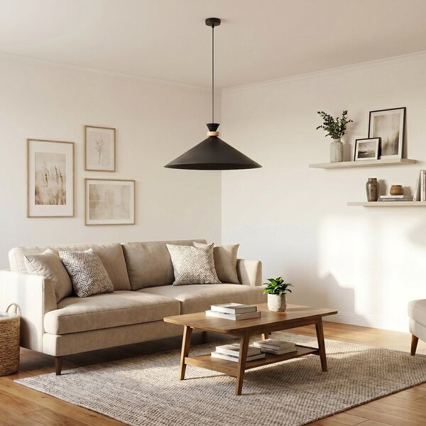 Závěsné svítidlo OLIVO 1L – černé, 1× GX53, šířka 50 cm