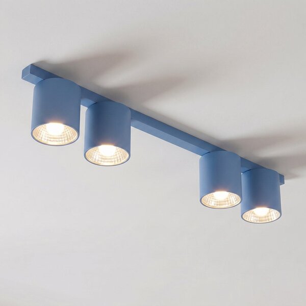 Stropní svítidlo NANO 4 – tlumeně modré, 4× GU10 AR111, šířka 116 cm