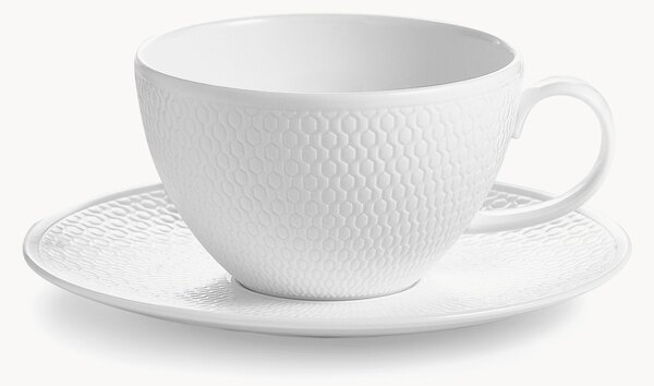 Šálek na čaj's podšálkem z kostního porcelánu Gio