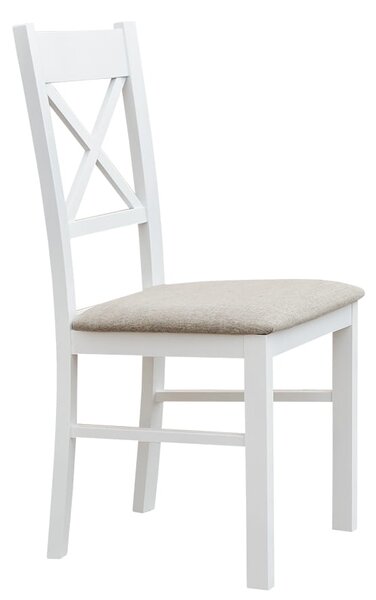 Židle 22, buk, barva bílá - látkový sedák, kolekce Belluno Elegante