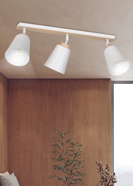 Stropní svítidlo ATLAS 3 – bílé, 3× E27, šířka 90 cm