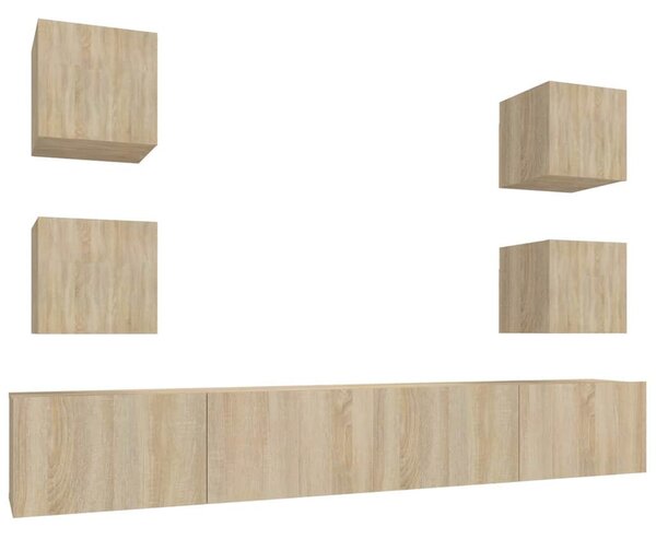 6dílný set TV skříněk dub sonoma kompozitní dřevo 3114264