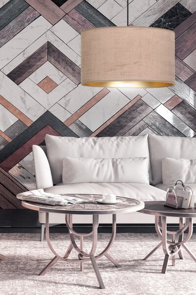 Závěsné svítidlo HILDE 1 – černé, růžové textilní stínidlo, 1× E27, šířka 35 cm
