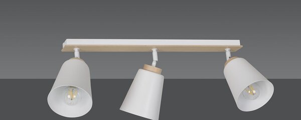 Stropní svítidlo ATLAS 3 – bílé, 3× E27, šířka 90 cm