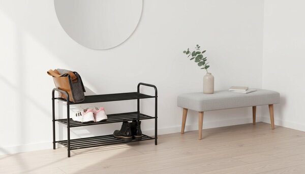 REGÁL NA BOTY, černá, 80/51/30 cm Xora - Online Only šatny & botníky, Online Only