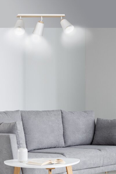 Stropní svítidlo ATLAS 3 – bílé, 3× E27, šířka 90 cm