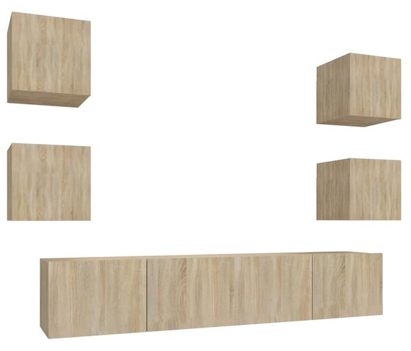 6dílný set TV skříněk dub sonoma kompozitní dřevo 3114256