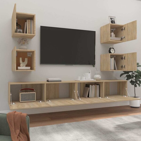 6dílný set TV skříněk dub sonoma kompozitní dřevo 3114264