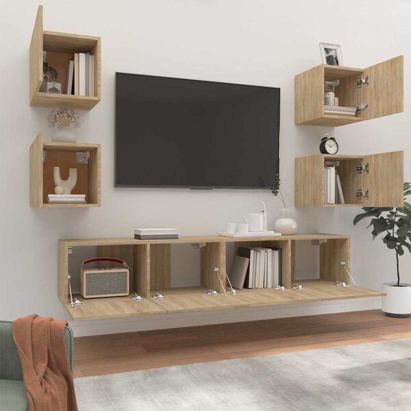 6dílný set TV skříněk dub sonoma kompozitní dřevo 3114256