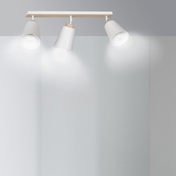 Stropní svítidlo ATLAS 3 – bílé, 3× E27, šířka 90 cm