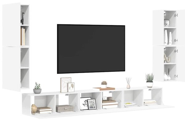 7dílný set TV skříněk bílý kompozitní dřevo 3114302