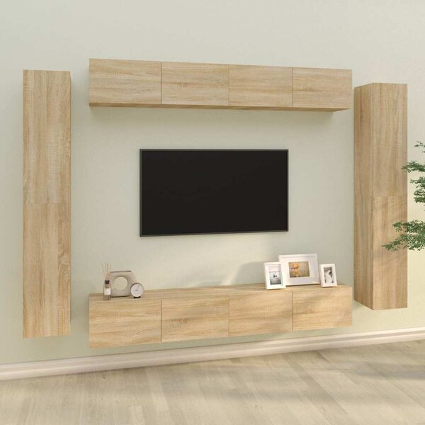 8dílný set TV skříněk dub sonoma kompozitní dřevo 3114296
