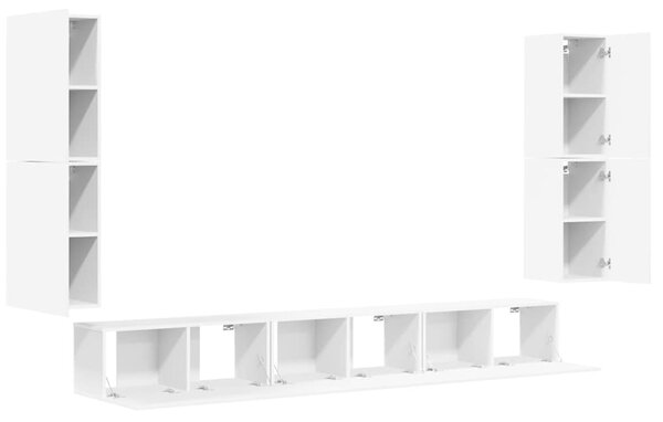 7dílný set TV skříněk bílý kompozitní dřevo 3114302
