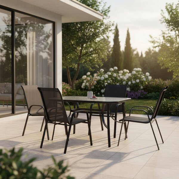 Zahradní stůl 150x90 cm SPRINGOS TOSCANA GF1014 černý