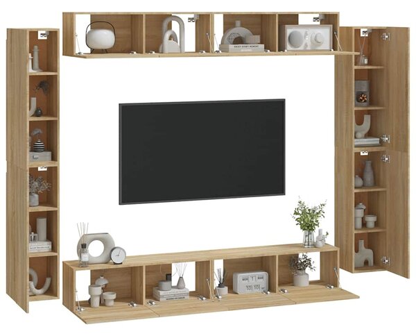 8dílný set TV skříněk dub sonoma kompozitní dřevo 3114296