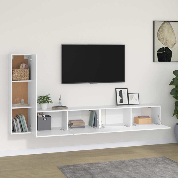 3dílný set TV skříněk bílý kompozitní dřevo 3114318