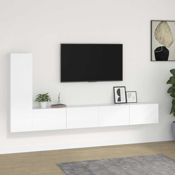 3dílný set TV skříněk bílý kompozitní dřevo 3114318