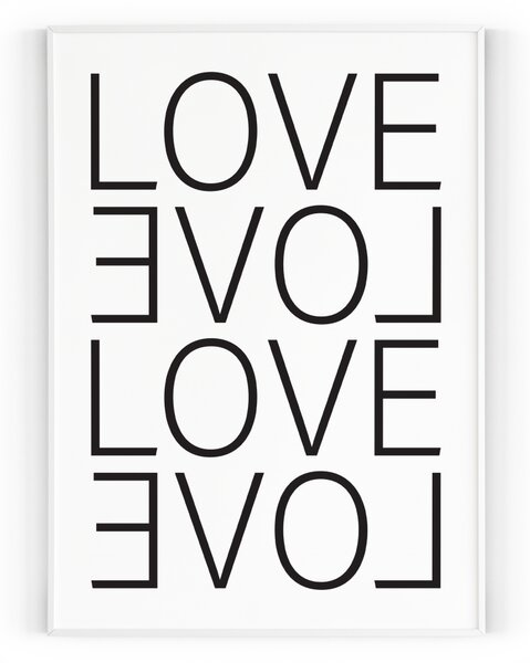Plakát / Obraz Love Bílá Pololesklý saténový papír 50 x 70 cm