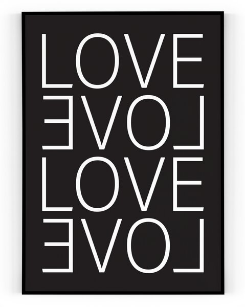 Plakát / Obraz Love Černá Pololesklý saténový papír 40 x 50 cm