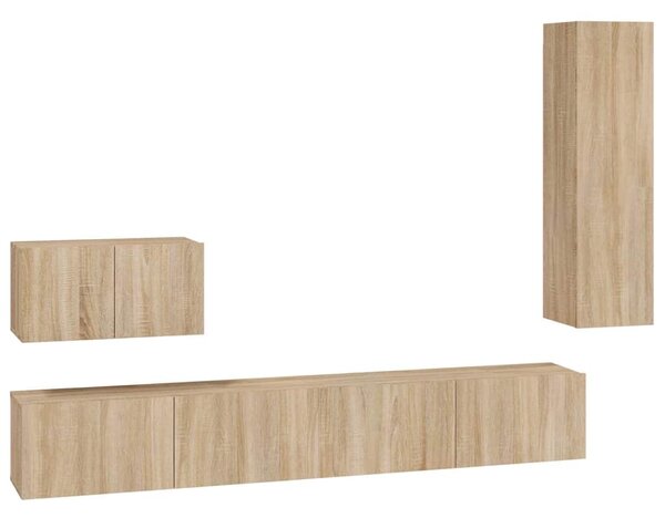 4dílný set TV skříněk dub sonoma kompozitní dřevo 3114328