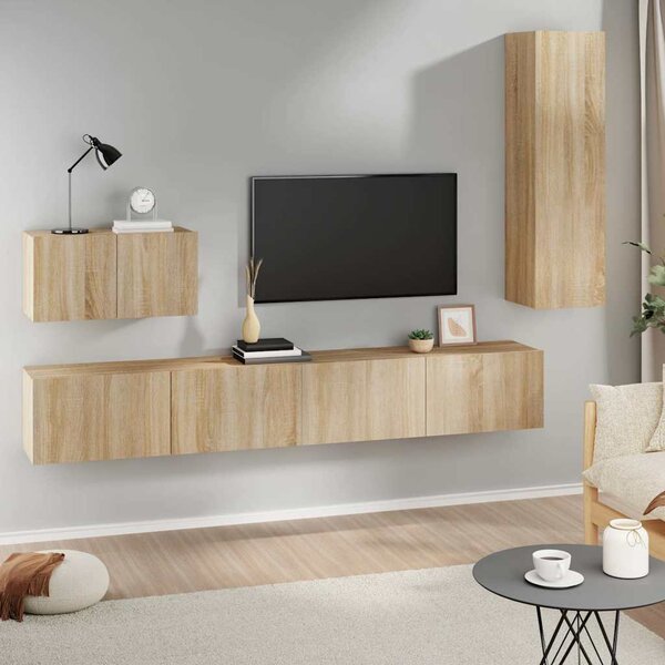4dílný set TV skříněk dub sonoma kompozitní dřevo 3114328