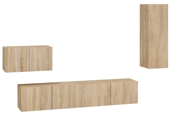 4dílný set TV skříněk dub sonoma kompozitní dřevo 3114336