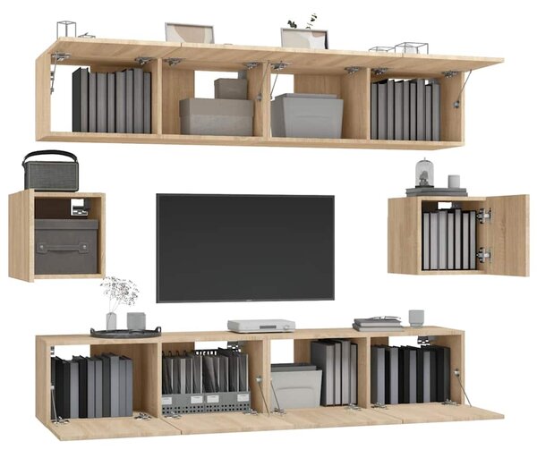 6dílný set TV skříněk dub sonoma kompozitní dřevo 3114360