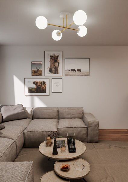 Stropní svítidlo MAGNUM 4 – bílé, opálové sklo, 4× E14, šířka 75 cm