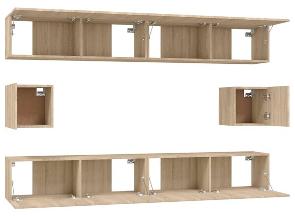 6dílný set TV skříněk dub sonoma kompozitní dřevo 3114368